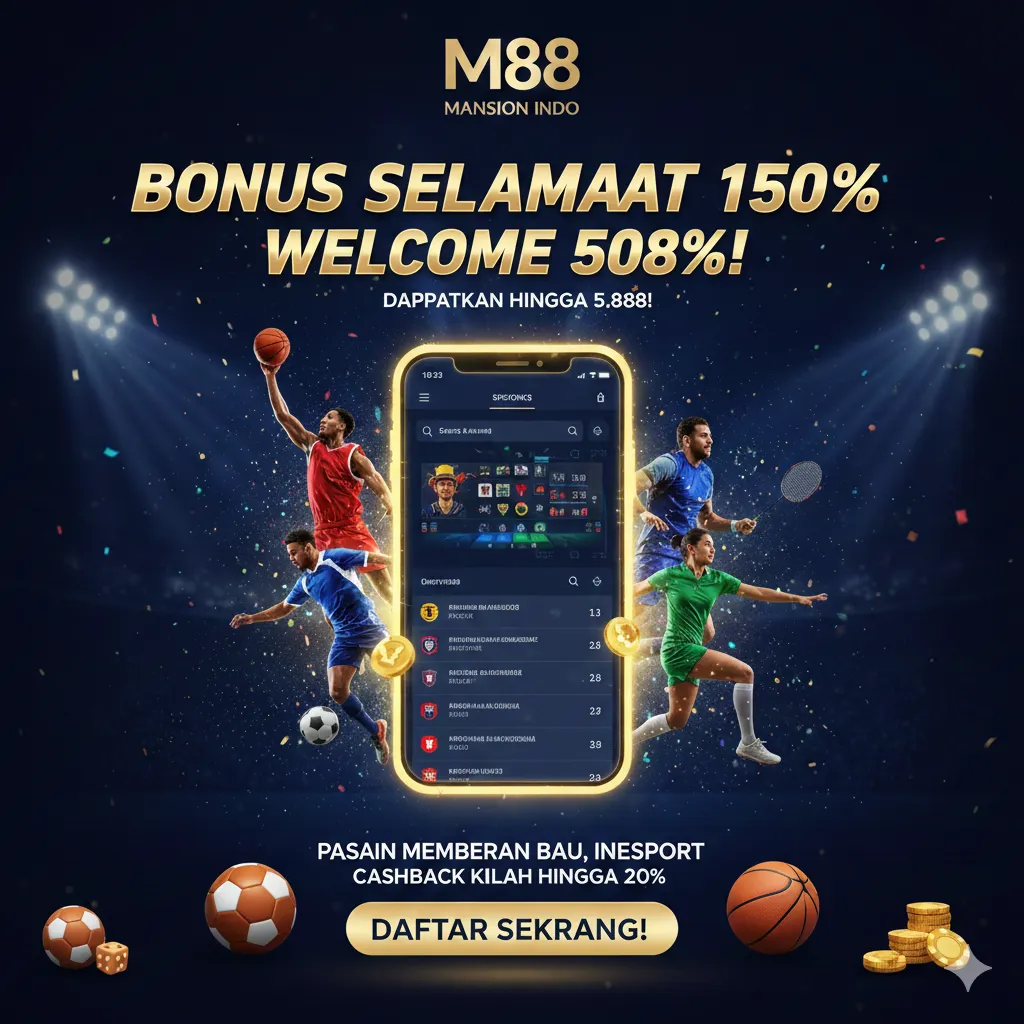 Tampilan halaman promosi dan bonus M88 untuk pemain Indonesia