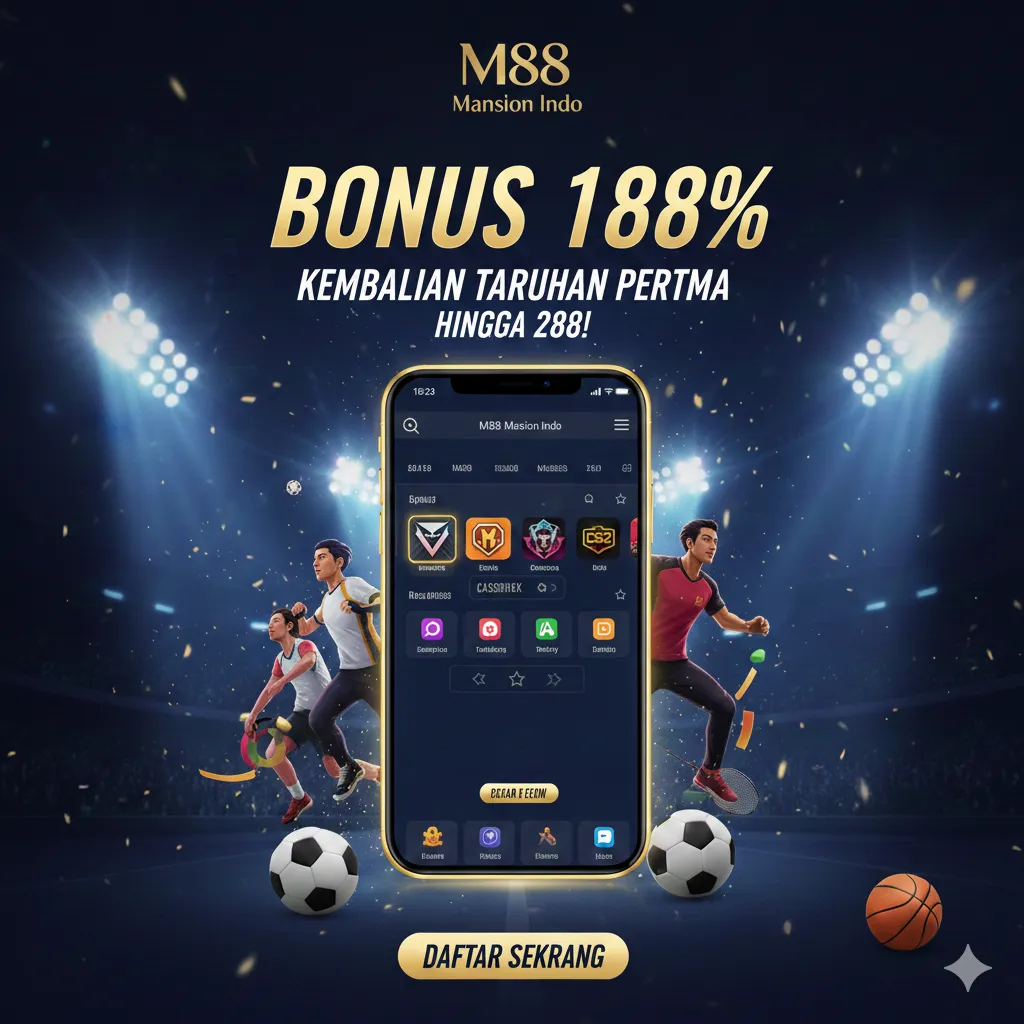 Tampilan menu promosi dan bonus yang tersedia untuk member setia M88 Indonesia